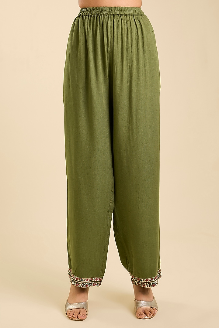 Green Viscose Rayon Kurta Set by Kalista at Pernia's Pop Up Shop