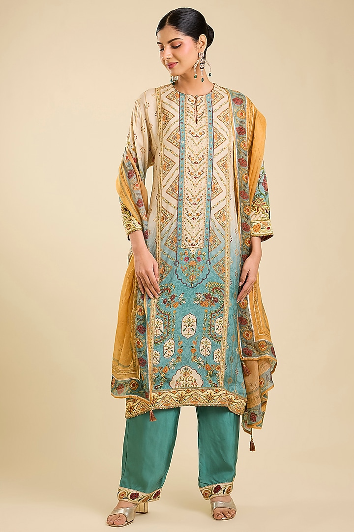 Multi-Colored Viscose Rayon Kurta Set by Kalista at Pernia's Pop Up Shop