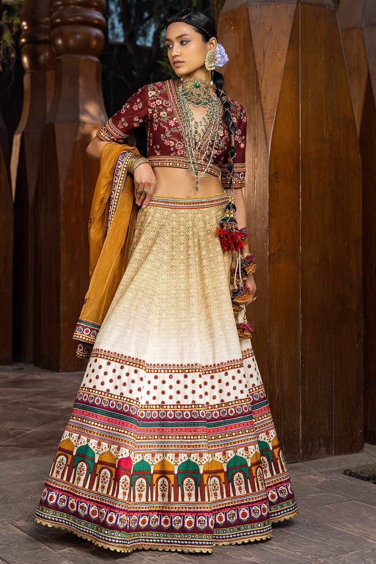 Buy Prodigious Red Color Designer Georgette Embroidered Work Indo Western  Lehenga Choli For Wedding Wear | Lehenga-Saree