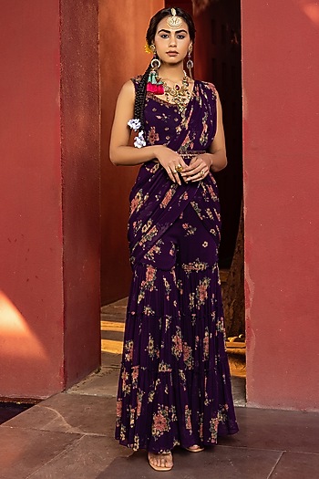 Arisha Pre-Draped Gharara Wedding Saree by Kalista at Pernia's Pop Up Shop