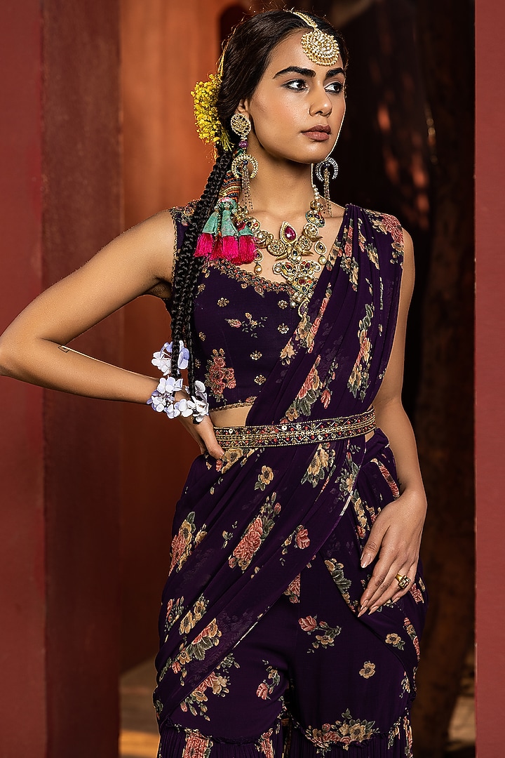Arisha Pre-Draped Gharara Wedding Saree by Kalista at Pernia's Pop Up Shop