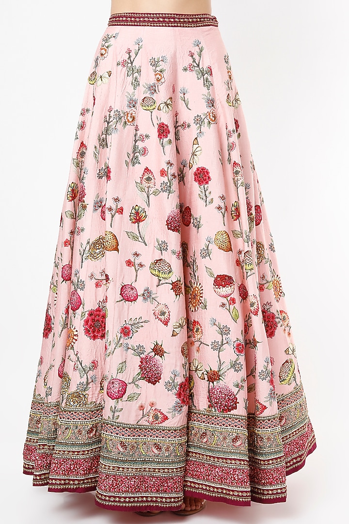 Blush Pink Hand Painted & Embroidered Wedding Lehenga Set by Kalista at Pernia's Pop Up Shop
