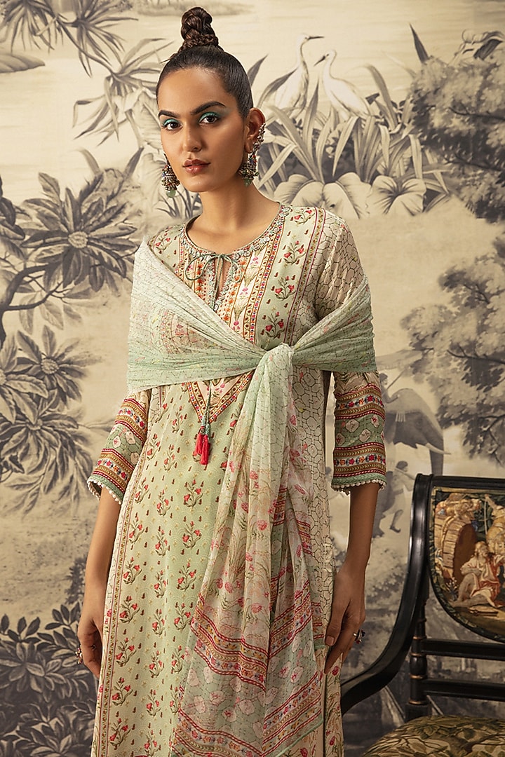 Mint Green Straight Kurta Set by Kalista at Pernia's Pop Up Shop