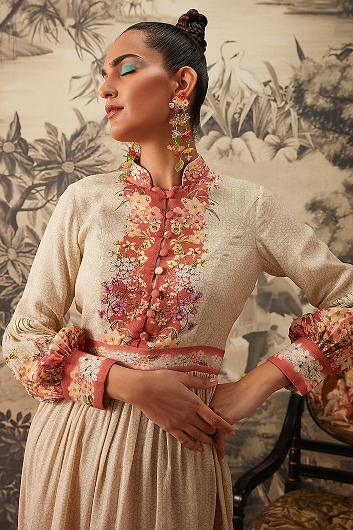 Ivory Printed Summer Dress by Kalista at Pernia's Pop Up Shop