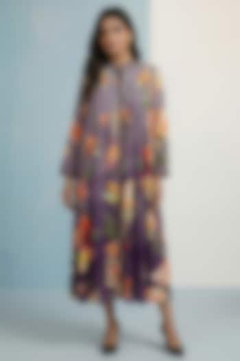 Lilac Pure Cotton Flowy Pleated Maxi Summer Dress by Kalista at Pernia's Pop Up Shop