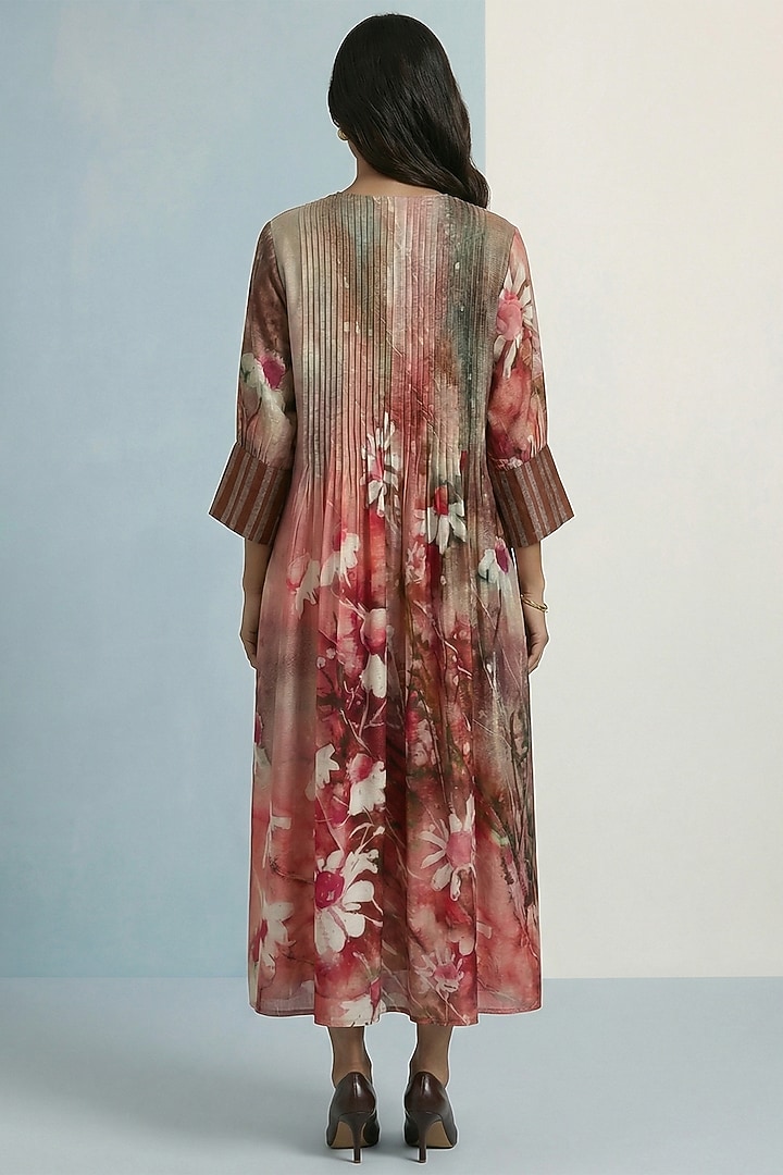Rose Red Pure Cotton Floral Printed Maxi Summer Dress by Kalista at Pernia's Pop Up Shop