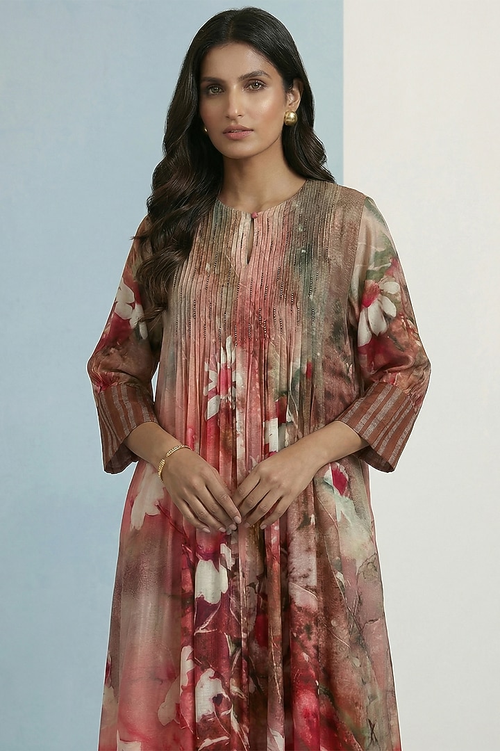 Rose Red Pure Cotton Floral Printed Maxi Summer Dress by Kalista at Pernia's Pop Up Shop