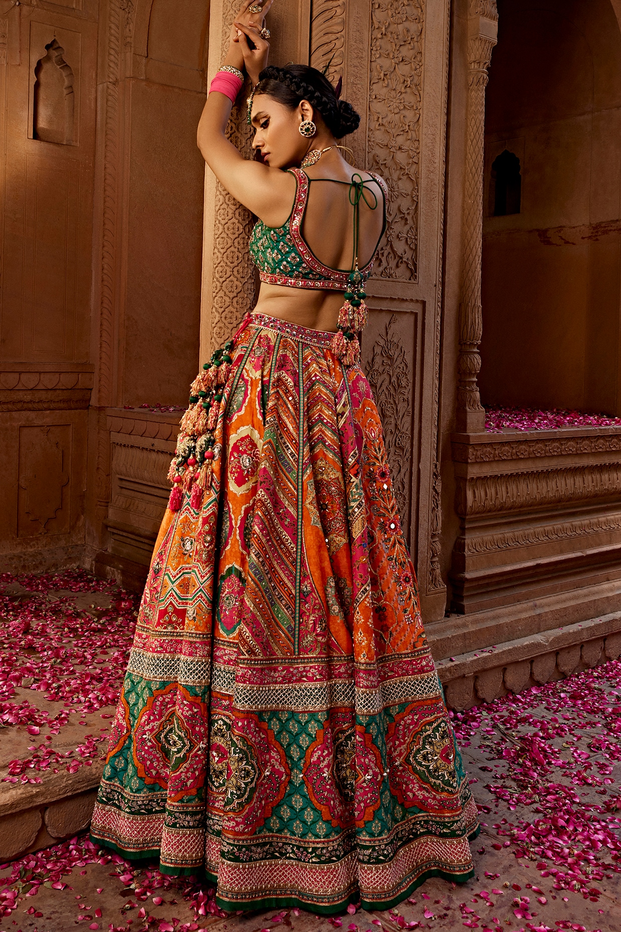 LYONS- Tropical blue printed and embellished full lehenga – Papa Don't  Preach