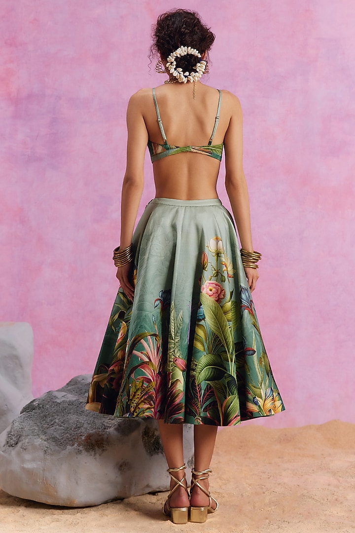 Amelia floral green skirt and bustier