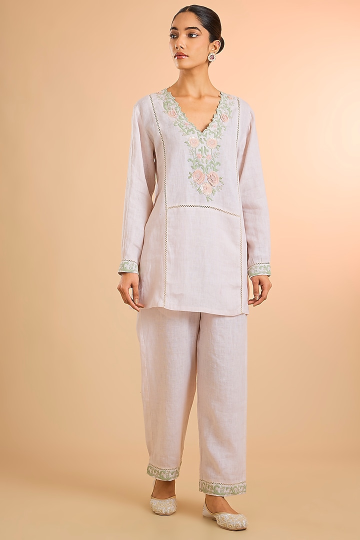 Ivory Cotton Linen Co-Ord Set by Kalista at Pernia's Pop Up Shop
