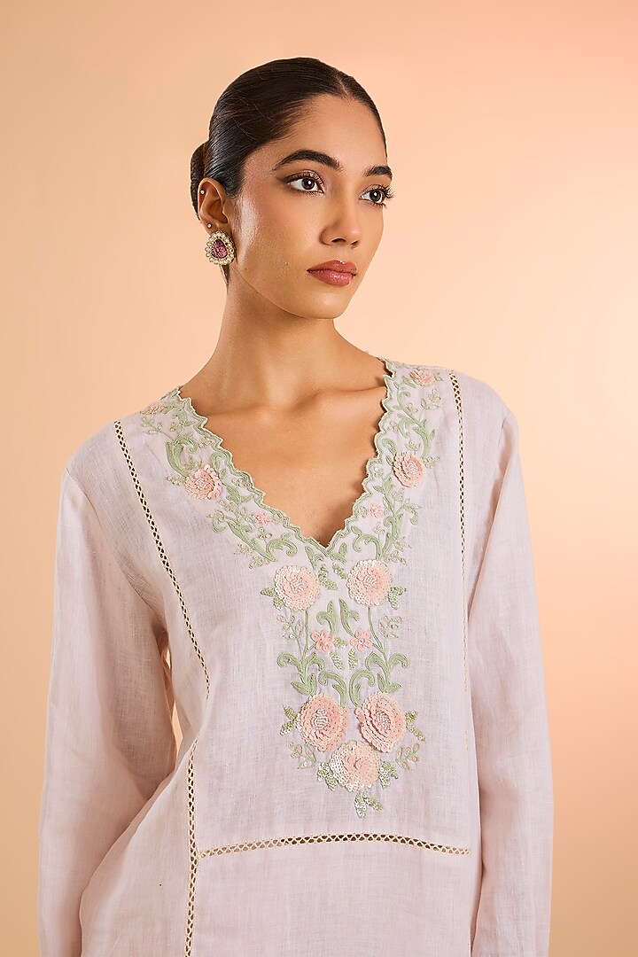 Ivory Cotton Linen Co-Ord Set by Kalista at Pernia's Pop Up Shop