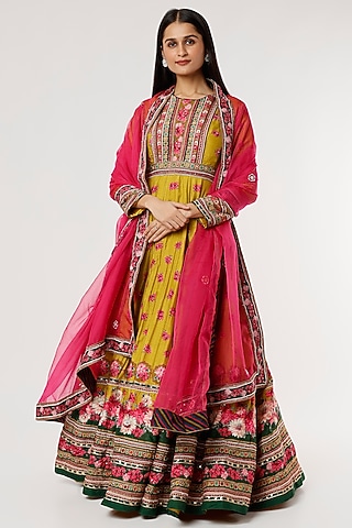 Mint Green Embroidered Anarkali Set by Kalista