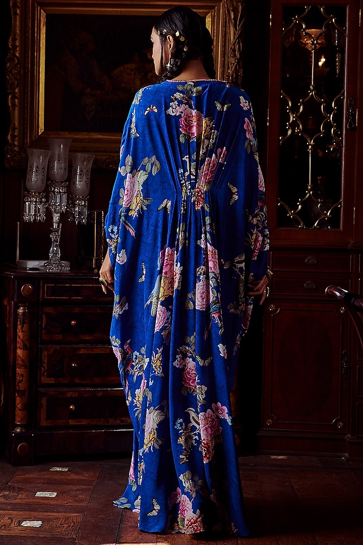 Cobalt Blue Embellished Kaftan by Kalista at Pernia's Pop Up Shop