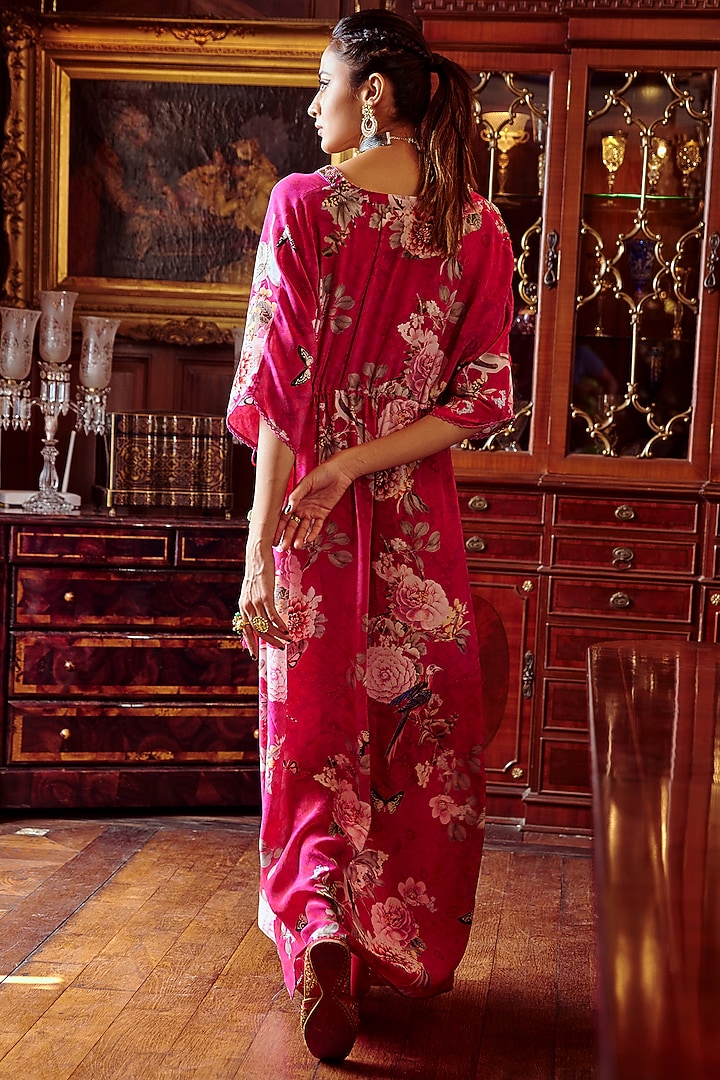 Fuschia Pink Printed Kaftan by Kalista at Pernia's Pop Up Shop