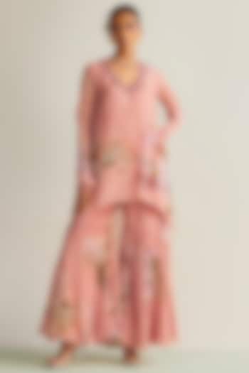Blush Pink Viscose Chinon Printed Tunic Set by Kalista at Pernia's Pop Up Shop