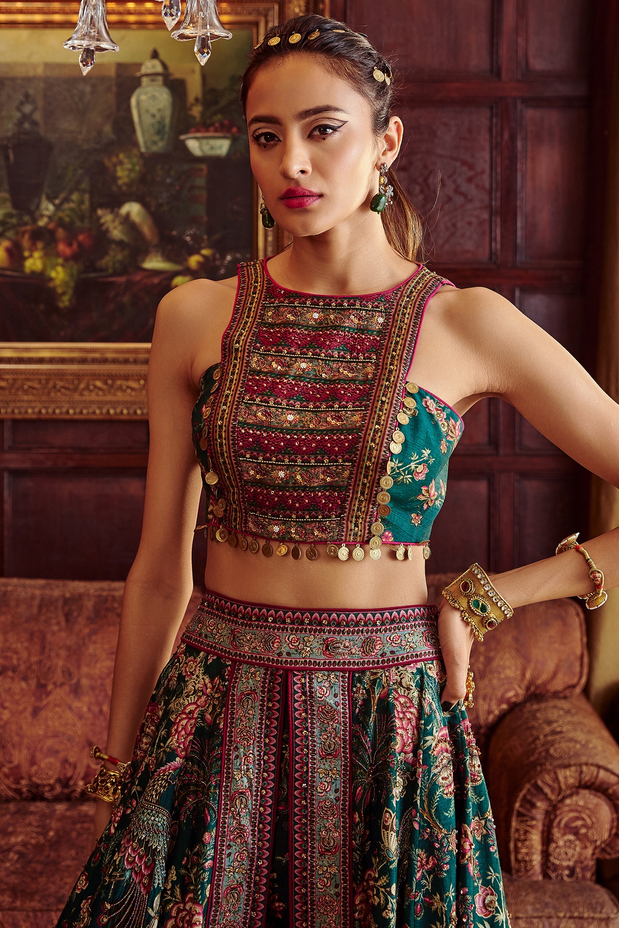 Embroidered skirt 2025 and top set