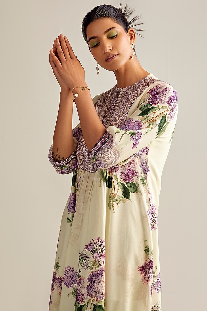 Off-White Cotton Silk Summer Dress by Kalista at Pernia's Pop Up Shop
