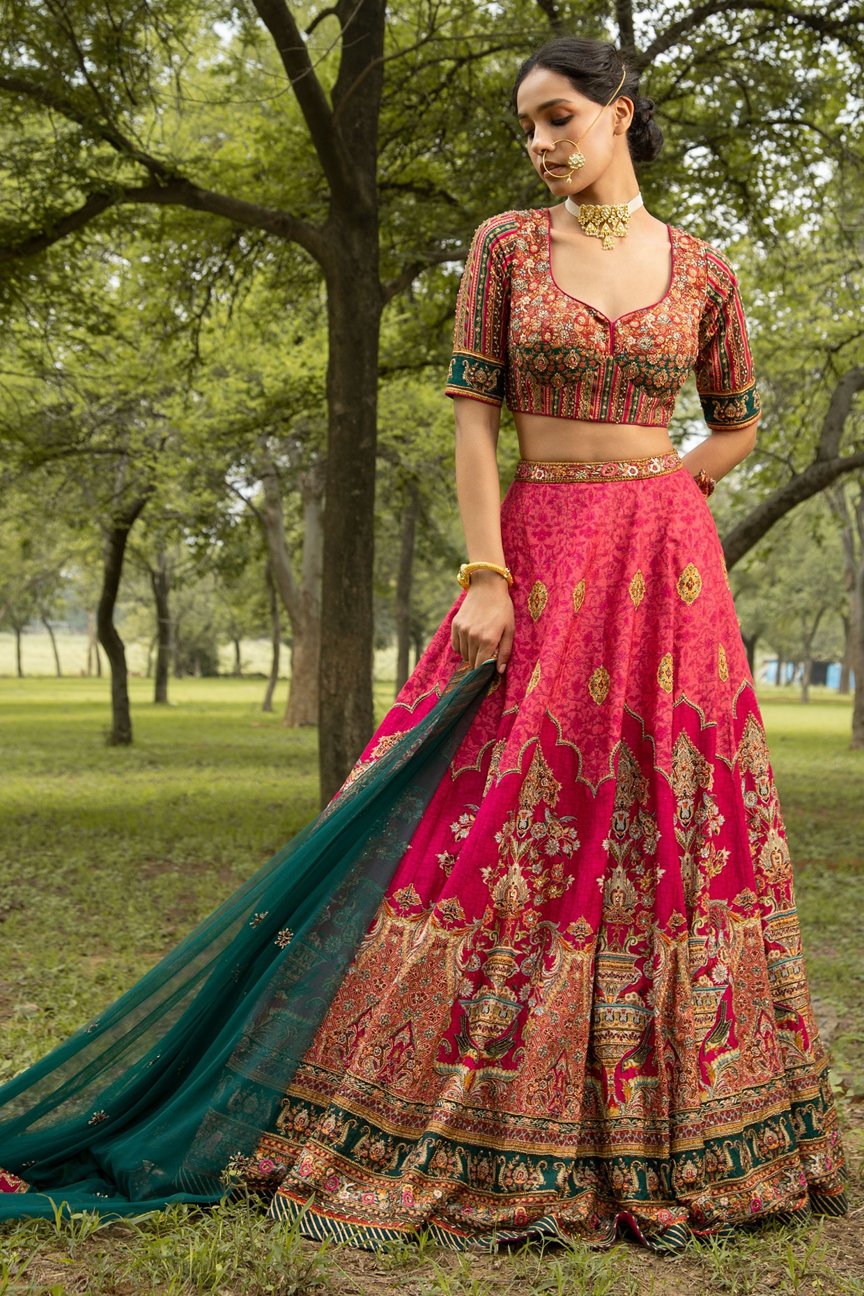 simple shower lehenga