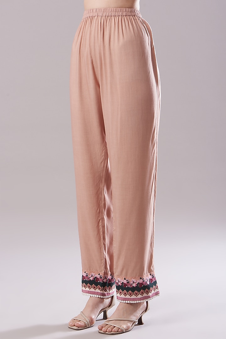 Peach Floral Printed Kurta Set by Kalista at Pernia's Pop Up Shop