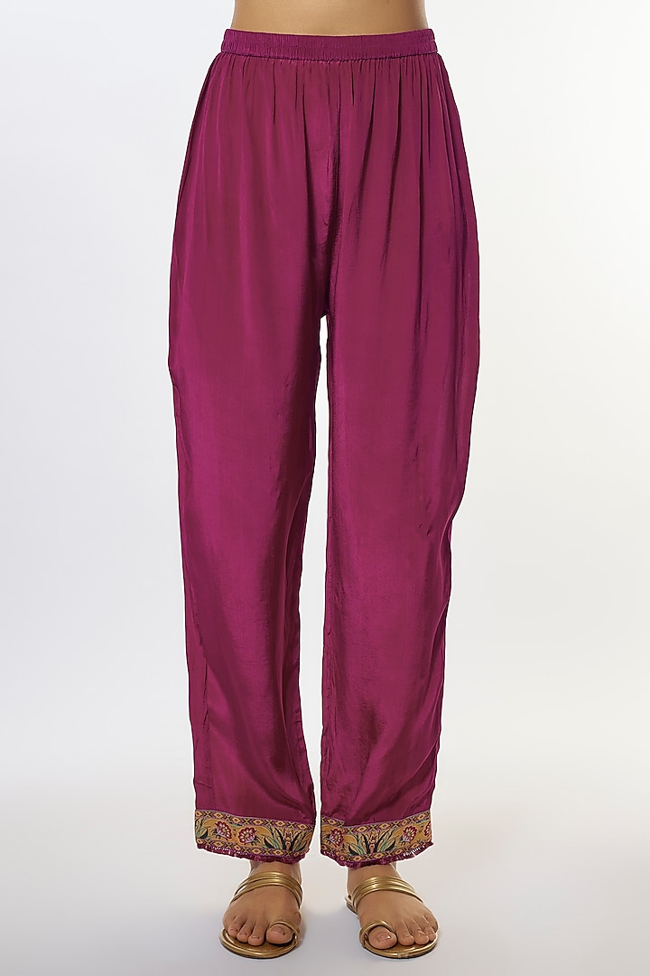 Royal Purple Viscose Crepe Kurta Set by Kalista at Pernia's Pop Up Shop