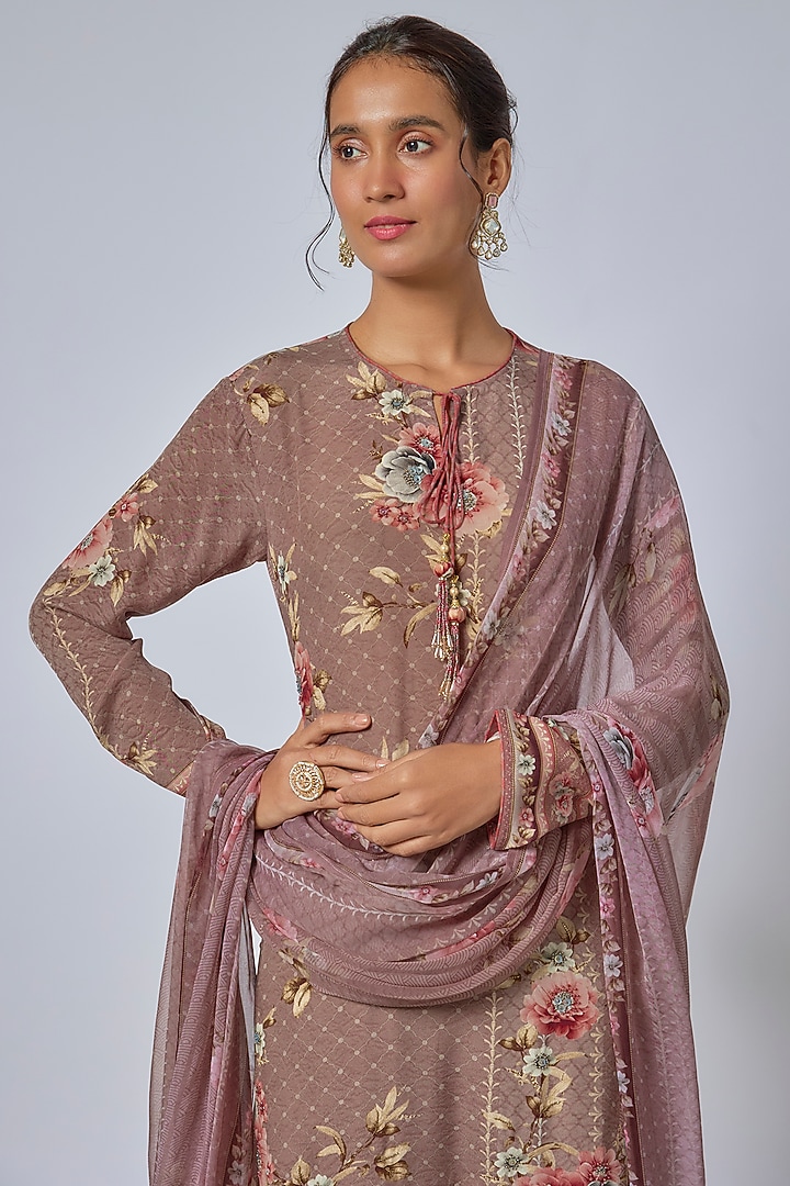 Lilac Viscose Crepe Kurta Set by Kalista at Pernia's Pop Up Shop