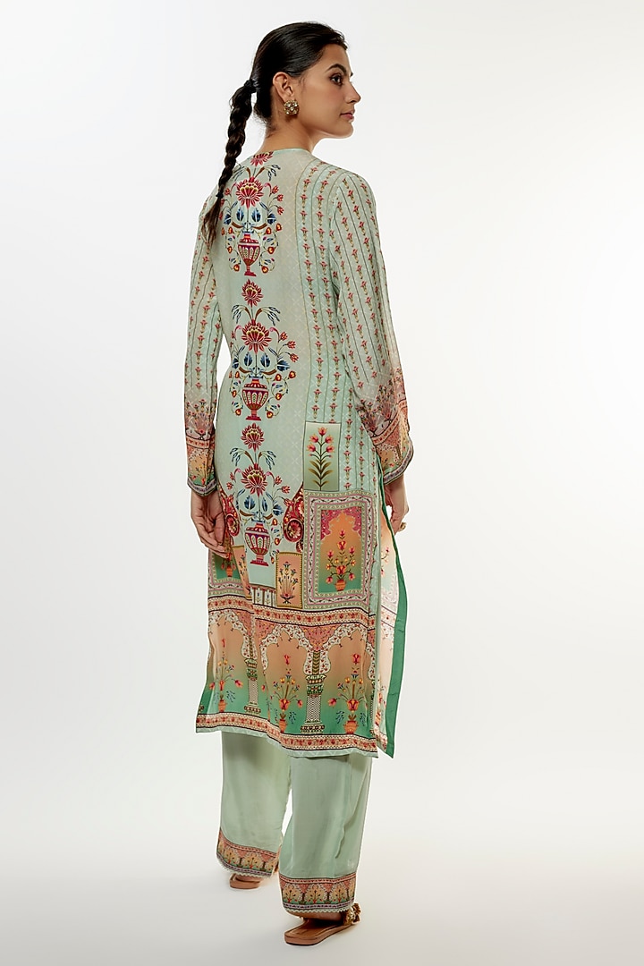Mint Green Viscose Crepe Kurta Set by Kalista at Pernia's Pop Up Shop