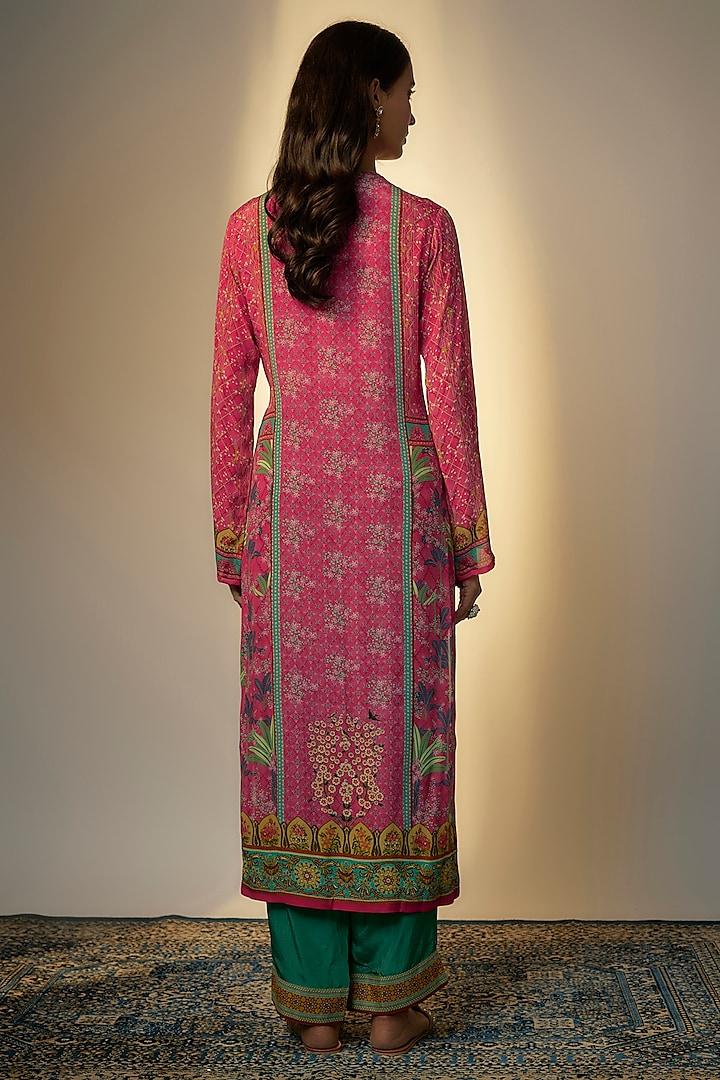 Pink Viscose Crepe Kurta Set by Kalista at Pernia's Pop Up Shop
