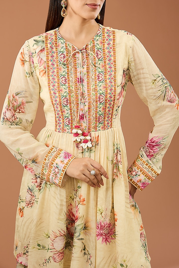 Off-White Viscose Georgette Party Wear Sharara Set by Kalista at Pernia's Pop Up Shop