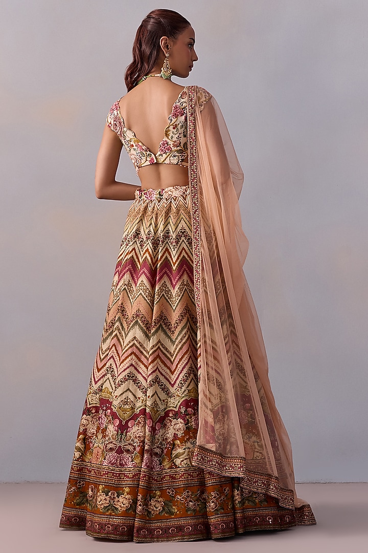 Multi-Colored Viscose Silk Wedding Lehenga Set by Kalista at Pernia's Pop Up Shop