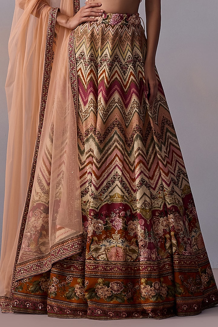 Multi-Colored Viscose Silk Wedding Lehenga Set by Kalista at Pernia's Pop Up Shop