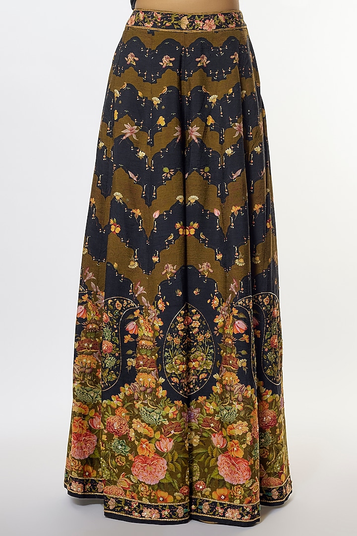 Black Viscose Silk Wedding Sharara Set by Kalista at Pernia's Pop Up Shop