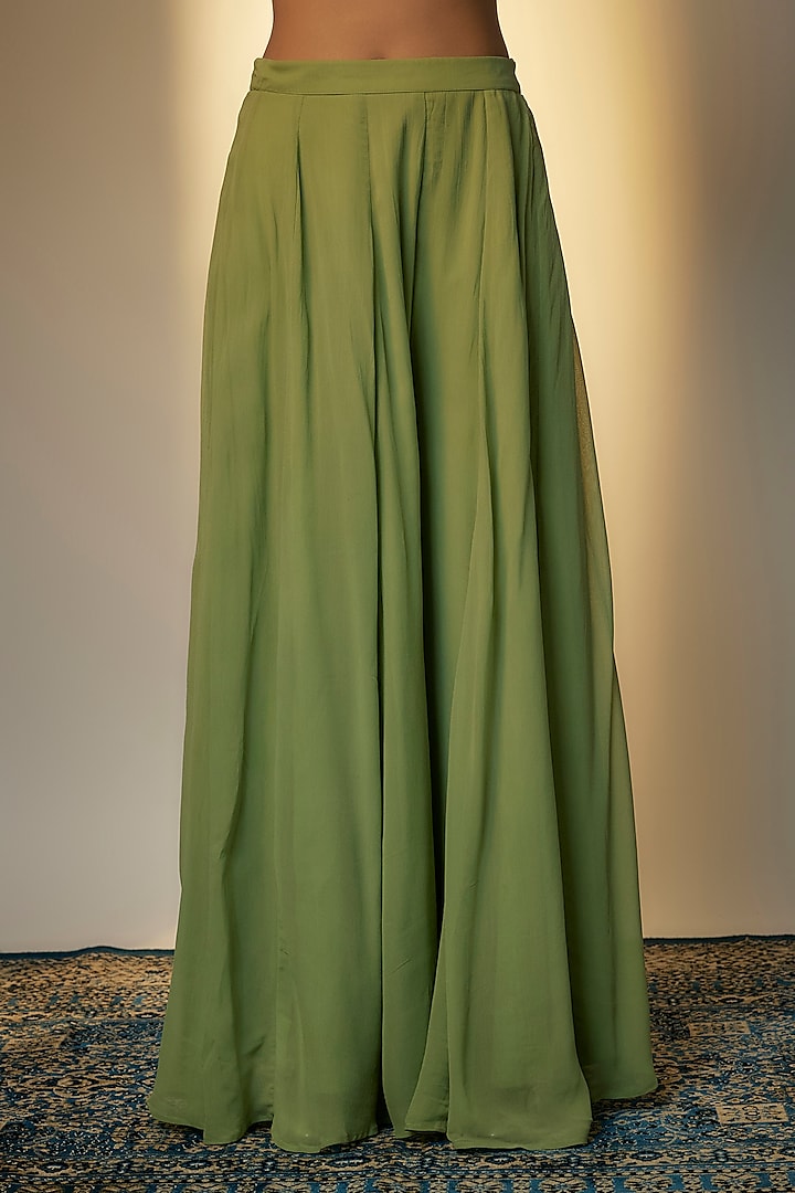 Sea Green Viscose Georgette Wedding Sharara Set by Kalista at Pernia's Pop Up Shop