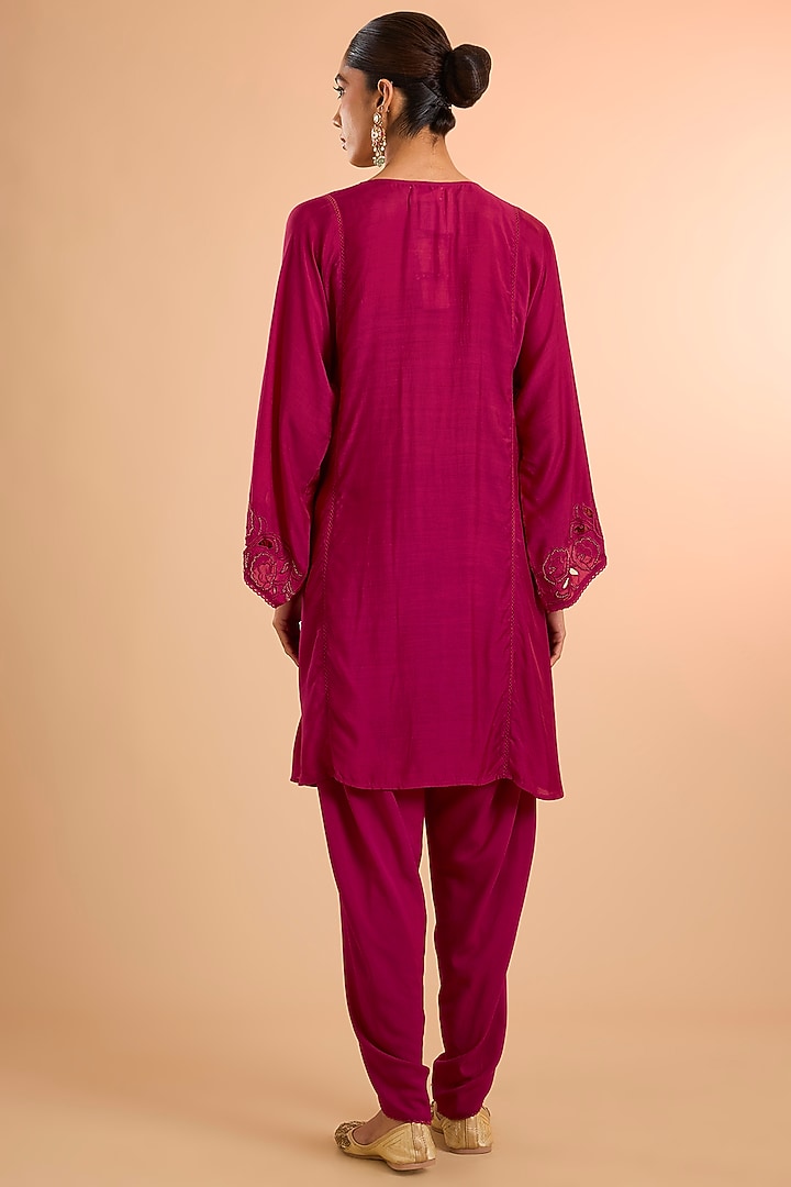 Pink Viscose Silk Co-Ord Set by Kalista at Pernia's Pop Up Shop