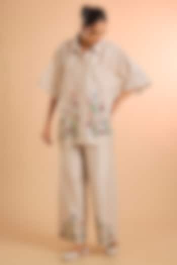 Ivory Silk Chanderi Co-Ord Set by Kalista at Pernia's Pop Up Shop