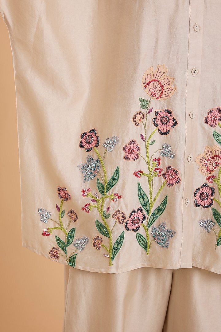 Ivory Silk Chanderi Co-Ord Set by Kalista at Pernia's Pop Up Shop