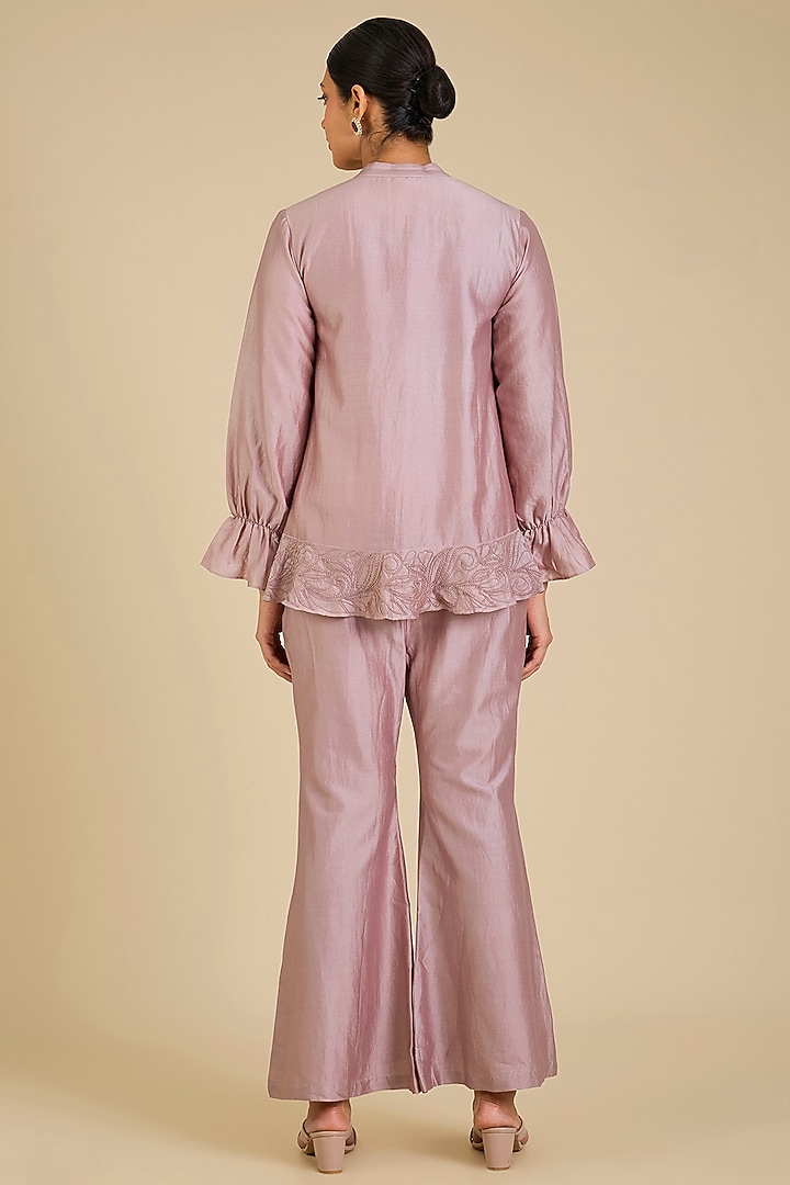 Blush Silk Chanderi Co-Ord Set by Kalista at Pernia's Pop Up Shop