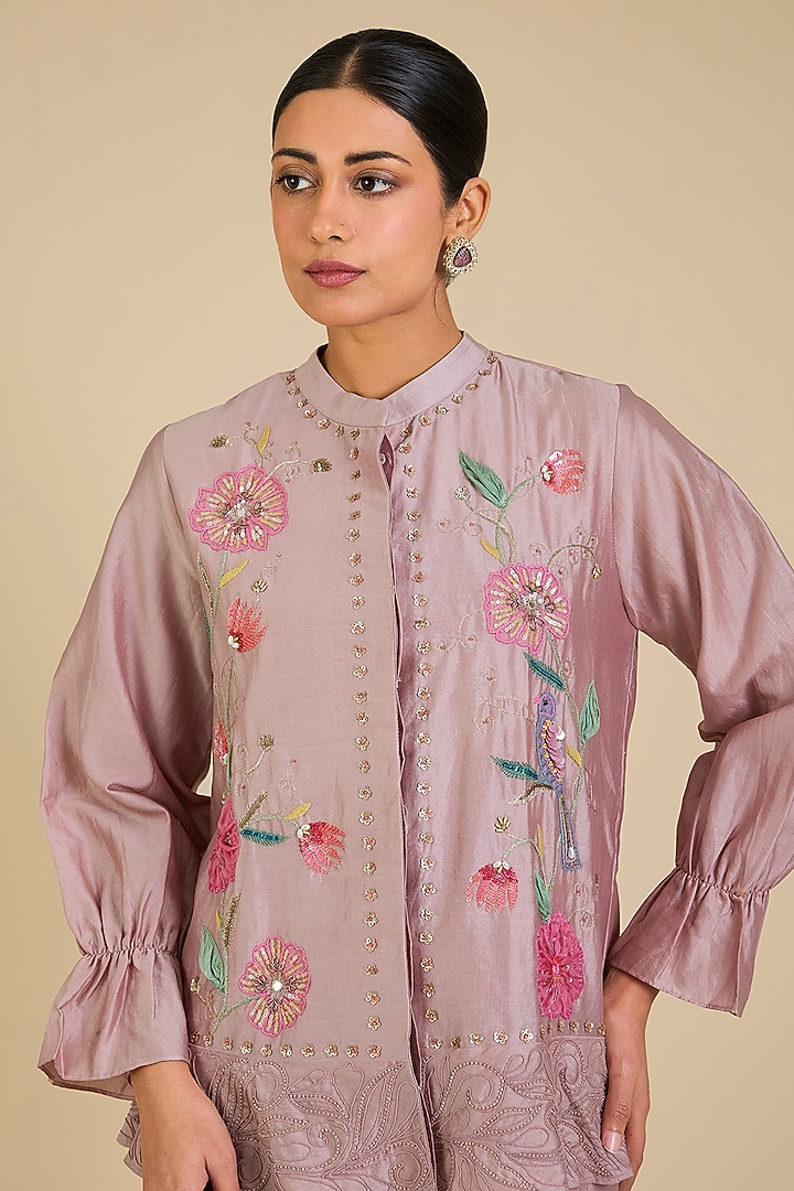 Blush Silk Chanderi Co-Ord Set by Kalista at Pernia's Pop Up Shop