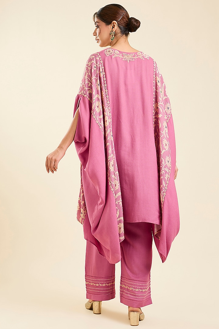 Blush Pink Viscose Printed Kaftan Set by Kalista at Pernia's Pop Up Shop