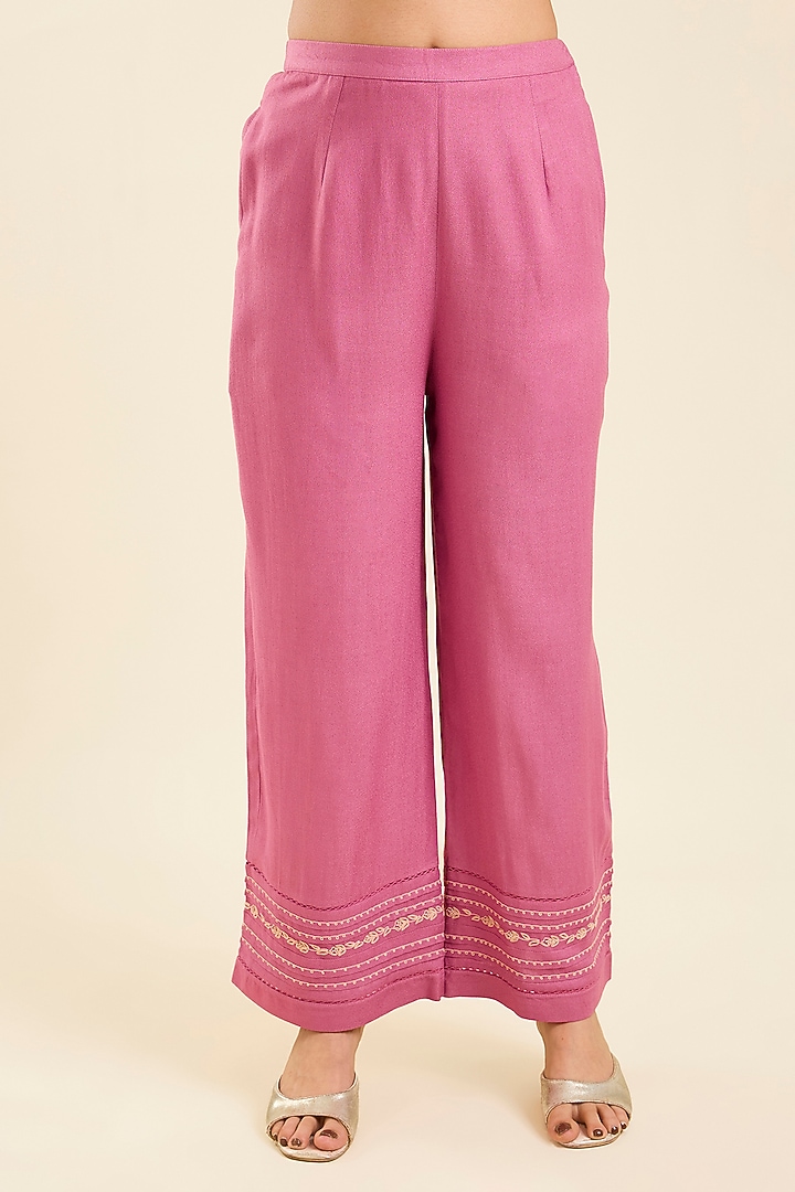 Blush Pink Viscose Printed Kaftan Set by Kalista at Pernia's Pop Up Shop