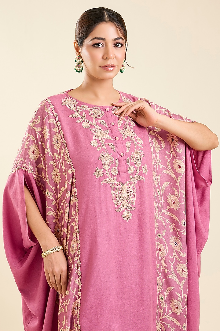 Blush Pink Viscose Printed Kaftan Set by Kalista at Pernia's Pop Up Shop
