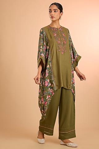 Green Viscose Co-Ord Set by Kalista