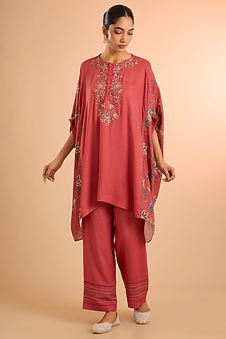 Peach Viscose Co-Ord Set by Kalista