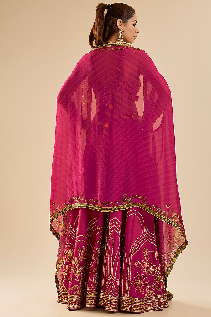 Pink Viscose Silk Wedding Sharara Set by Kalista at Pernia's Pop Up Shop