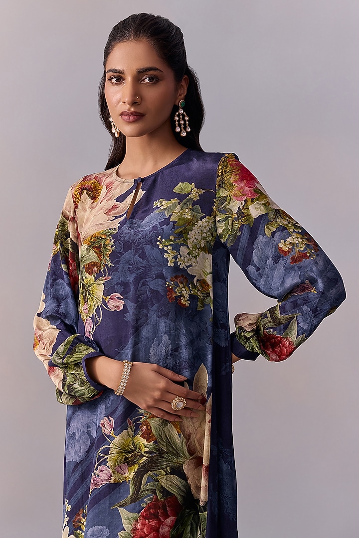 Navy Blue Viscose Blend Summer Dress by Kalista at Pernia's Pop Up Shop