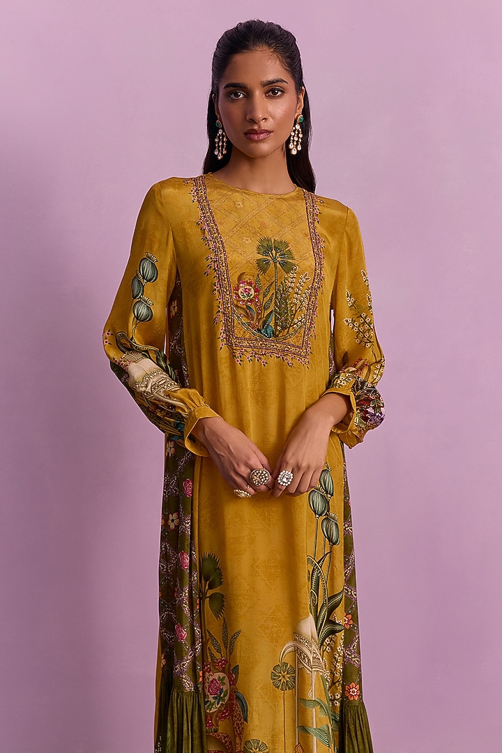 Mustard Viscose Blend Summer Dress by Kalista at Pernia's Pop Up Shop