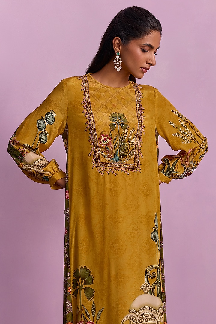 Mustard Viscose Blend Summer Dress by Kalista at Pernia's Pop Up Shop
