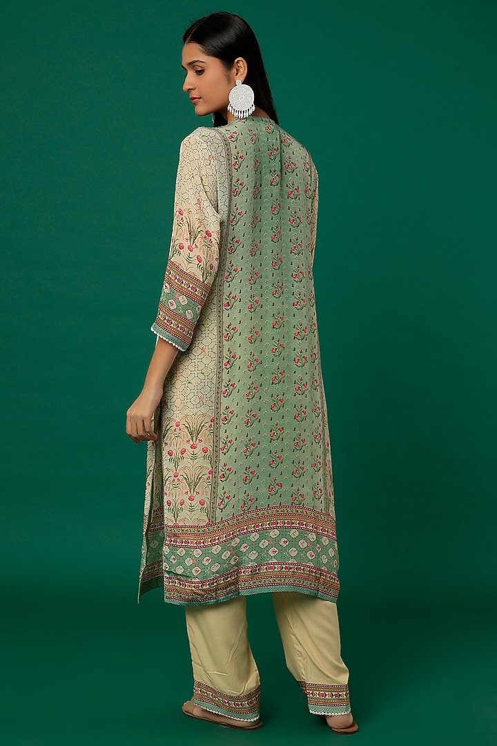 Sky Blue Printed Kurta Set by Kalista at Pernia's Pop Up Shop