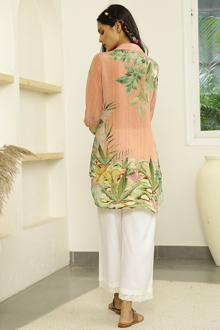 Peach Tropical Printed Tunic Set by Kalista at Pernia's Pop Up Shop