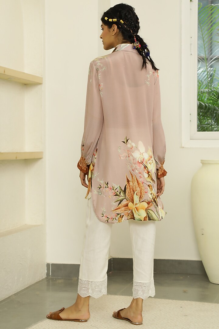 Dusty Peach Tropical Printed Tunic Set by Kalista at Pernia's Pop Up Shop