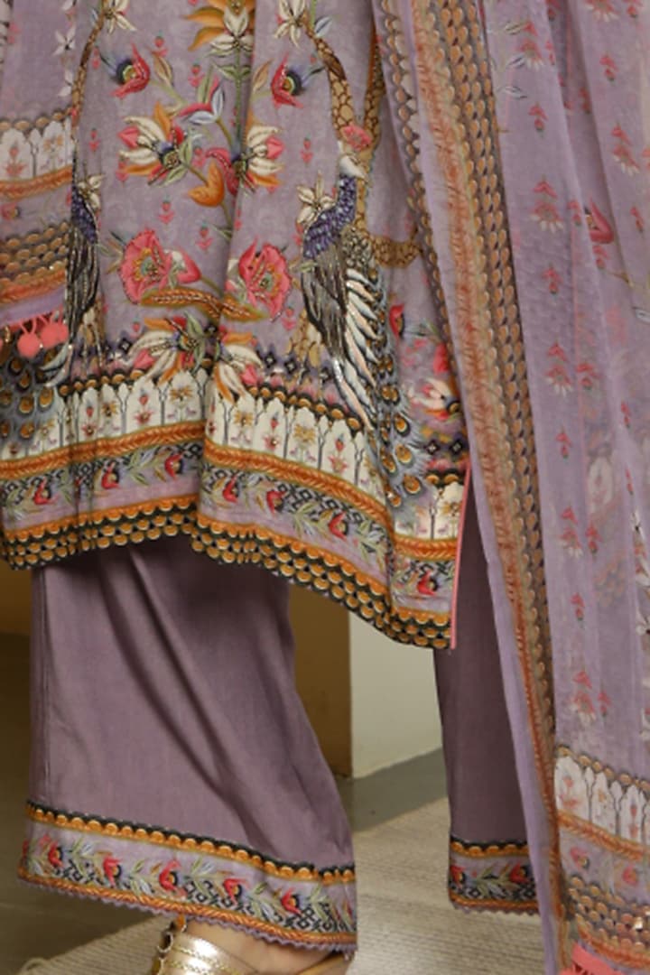 Lavender Tropical Printed Kurta Set by Kalista at Pernia's Pop Up Shop